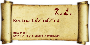 Kosina Lénárd névjegykártya